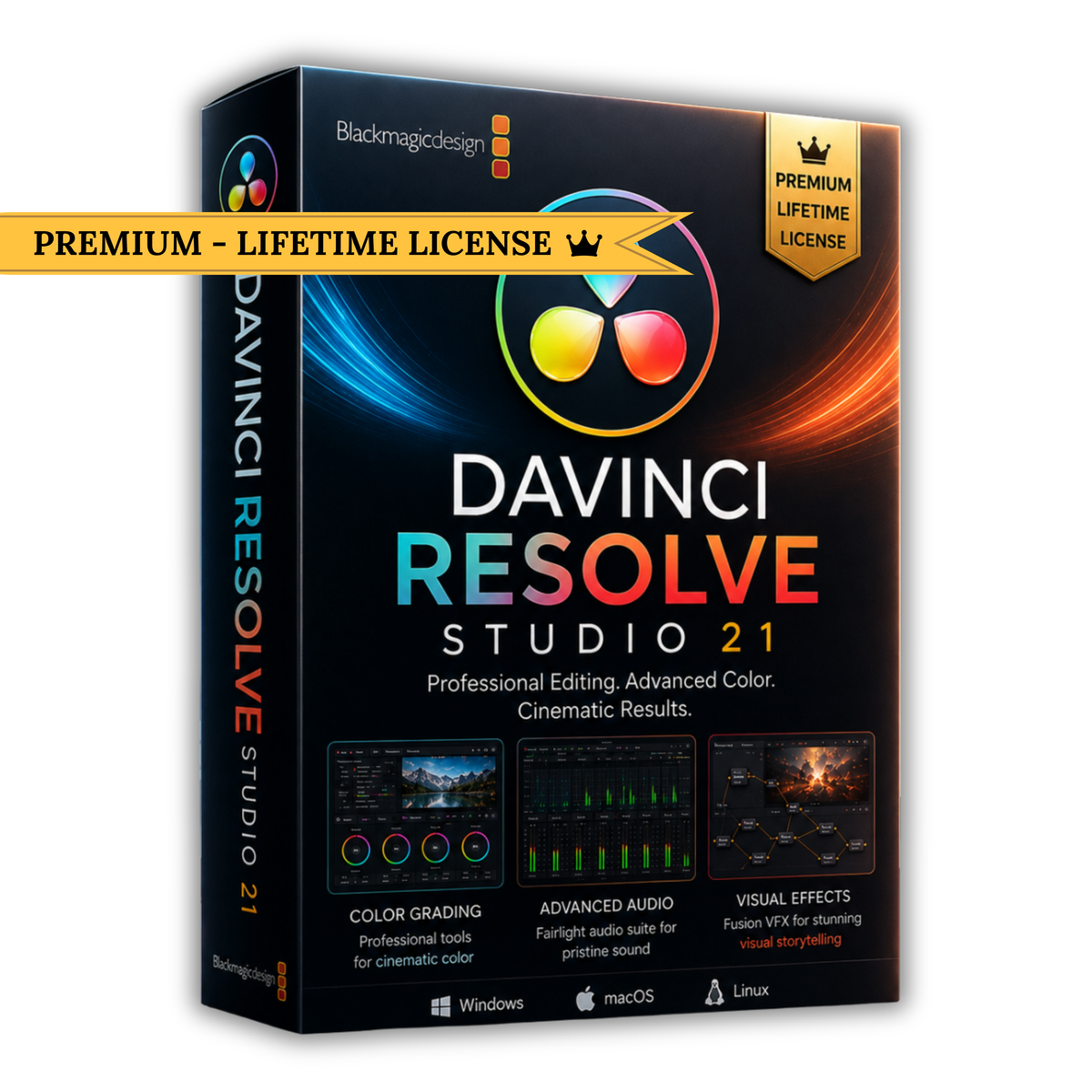 DaVinci Resolve Studio 21 - Lifetime License for Windows & macOS (Instant Download)